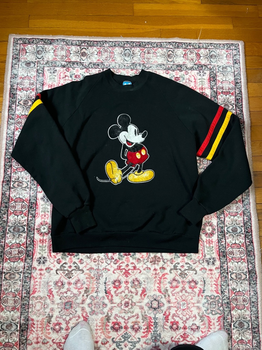 Vintage Black Mickey Mouse Graphic Crewneck Sweater